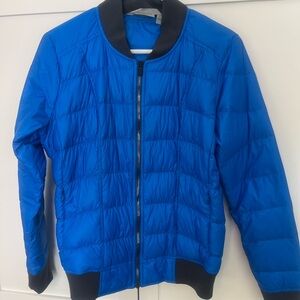 Athleta Vibrant Blue Jacket with Charcoal Accents